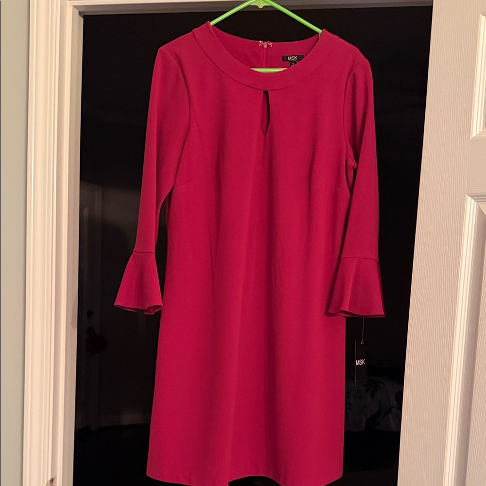 MSK Women's Fuchsia Long Sleeve Dress